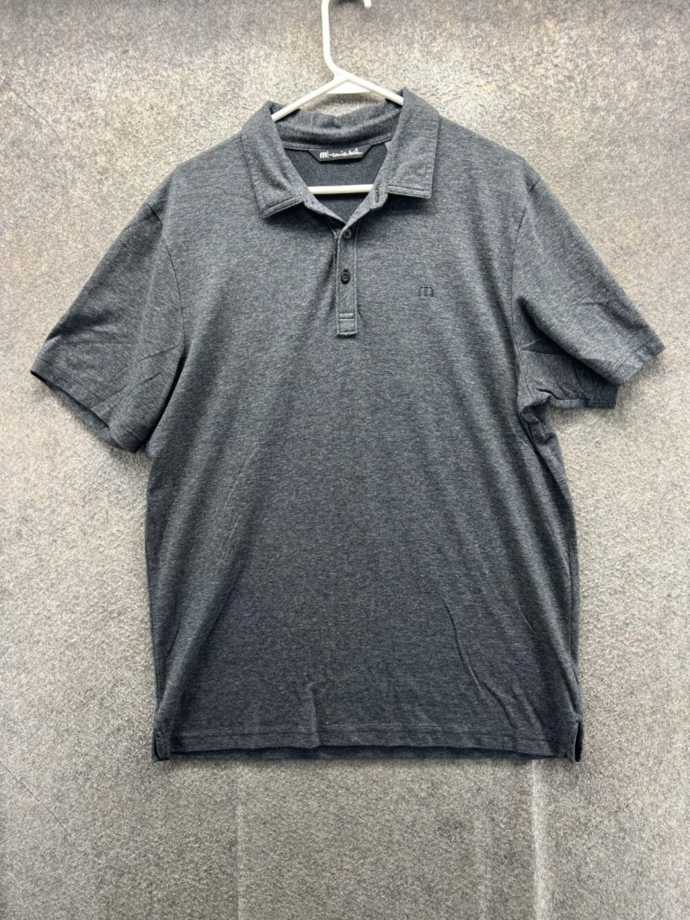 Travis Mathew Polo Shirt Men Large Gray Pima Cotton Blend Golf Jersey Casual